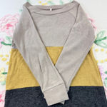 Beeson River Colorblock Sweatshirt size S Women's Gray Mustard Charcoal Casual Photo 0