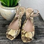 Vince Camuto Tan Snake Reptile Print Slingback shoes Heels 7 Photo 1