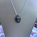 Handmade Vintage Egyptian Pewter Pharaoh Necklace  Photo 2