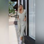 Free People Good Side Romper Jumpsuit Size XS in Lime Bean Oversized Boho Photo 1