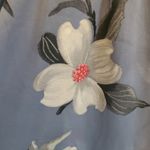 Hint of Blush  Long Maxi Flutter Dress Size Large Magnolia Floral Blue High Low Photo 3