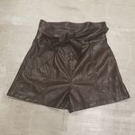 💕JONATHAN SIMKHAI💕 Mari Vegan Leather Tie Shorts Chocolate Dark Brown 10 NWT Photo 6