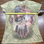 The Mountain  Size L Green Tie-Dye Wolves Patriotic Wolf T-Shirt Tee Shirt Photo 2