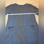 M Made in Italy Casual Blue Dolman Sleeve Crew Neck Dress 100% Cotton Photo 4