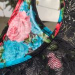 Ambiance Apparel Floral Roses Lace Back Top in Black - Small, Racerback Photo 11