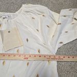 Emerson Fry India Collection Frances White Gold Print Blouse L Boho Peasant Top Size L Photo 7