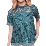 HD in Paris x ANTHROPOLOGIE: Meadows Lace Peacock Blouse -Size 2 Photo 3