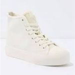 American Eagle NWT  Canvas Eyelet  Hightop Sneakers Womens 7 White Photo 1