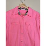 Wrangler  Western Shirt Women Long Sleeve Rhinestone Snaps Pink Size L‎ Cowgirl Photo 1