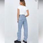 Princess Polly 8 Holly Asymmetric Rip Leg Jeans Light Wash Denim Baggy New Photo 11