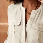 Banana Republic Utility Pocket Blouse in Off White Sz XS PT Photo 0