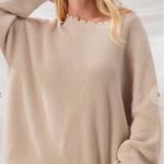 Urban Daizy size M/L Boutique oversized distressed knit sweater light pink Photo 11
