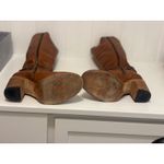 FREEBIRD by Steven Holland Tan Leather Tall Boots Buckle Side Zip Block Heel Photo 4