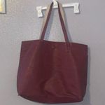G.H. Bass &Co. G.H. Bass & Co maroon reversible tote bag attached wallet faux leather Photo 0