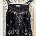 90s VTG Ashim Black Velvet Embroidered Tank Top Sleeveless Bohemian Festival Photo 0