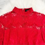 MINKPINK  Red Lace crochet bell sleeve top Photo 4