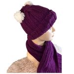 Handmade Bright Purple Crochet Hat & Scarf Set – Cozy & Stylish Photo 1