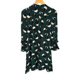 Derek Lam 10 Crosby Scribble Printed Dress size 6 Silk Button Front Ties Green Photo 9