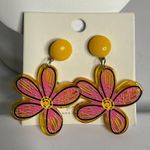 Little Things Pink and Yellow Flower Earrings Photo 4