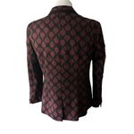 Rachel Roy Dark Red/Maroon and Black Printed Blazer Jacket Photo 2