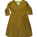 Bob Timberlake Dark Camel Brown Corduroy Button Front Dress 14 Fall Transition Photo 2