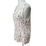 KIKIT Pink & White Graphic Wine Glass Soft Ribbed Pajama Tank Top Size Large Photo 2