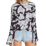 Billabong Like New Pretty Daylight Flared
Sleeve Black Floral Top Large Photo 1