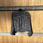 Loft Ann Taylor Size Medium Black Floral Print Full Zip Jacket Lightweight Cute Photo 5