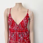 Selfie Leslie [] Red Ariya V-Neck Low Back Ruffle Bandanna Mini Dress Sz Large L Photo 4