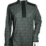 Adidas  Shirt Womens Small Black‎ White Geometric ClimaWarm Fleece Sweatshirt Photo 0