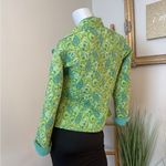REVERSIBLE Green and Aqua Paisley Women's Quilted Jacket Small Photo 2