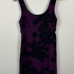 barney's new york Vintage 100% Silk Purple Black Floral Sleeveless Dress, 8 Photo 0