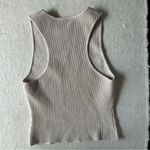 Babaton Cream Ribbed Sleeveless Tank Top Photo 1