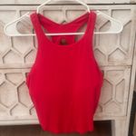 All In Motion women's rib high neck racerback cropped tank top  red Photo 2