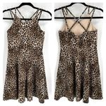 Zunie Y2K Womens Animal Print Sleeveless Strappy Swing Scuba Dress Brown Size 12 Photo 1