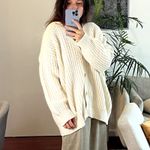 Jenni Kayne Alpaca Cocoon Cardigan Ivory size XL White Photo 1