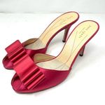 Kate Spade fuchsia pink satin high heel slides, size 8.5 made in Italy, NWOT Photo 0