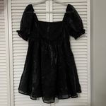 Black square neck puff sleeve baby doll organza dress size XL Photo 2
