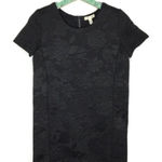 Urban Outfitters Silence And Noise Black Floral Jacquard Short Sleeve Fitted Mini Dress XS Photo 0