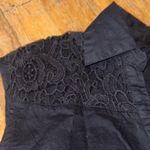 kim rogers  Black Button Down Lace Top 100% cotton size petite L‎ Photo 1