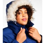 LL Bean Womens Ultrawarm Jacket Coat 2X 650 DOWN Puffer Hood Faux Fur Trim Blue Photo 3