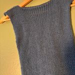 Handmade Knit Wool Blend Mini Dress Swimsuit Coverup Tunic Blue Photo 6