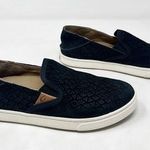 Olukai [] Pehuea Black Textured Embossed Suede Leather Slip On Sneakers Size 6 Photo 0