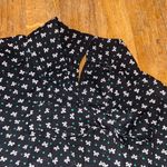 Ann Taylor  Factory Black White Green Bows Patterned Button‎ Down Shirt Bow tie Photo 4