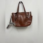 Dana Buchman  Brown Croc-Embossed Shoulder Bag Photo 6