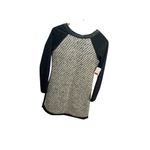 Wai Ming S Black Knit Leather Trim Dress Mohair Long Sleeved Fitted NEW Photo 1