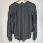 ASTR  The Label Black Boho Laser cut V Neck Button Down Blouse Medium $98 Photo 8