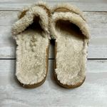 Minnetonka Brown Suede Sherpa Lined Slip On Slides Women Sz 7 Comfy House Shoes Photo 4