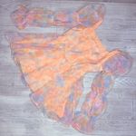 SheIn Tie Dye Square Neck Puff Sleeve cotton candy water color sheer sleeve L dress Photo 1