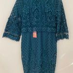 NWT Ivy City Co Lacey Dress Emerald Modest Church Green Tiered Large Fitted Photo 0